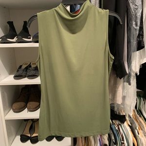 Green high neck tank top